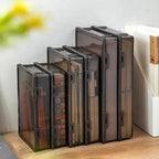 A4 Dust Proof Document Organizer Storage Box Black Transparent Simple Certificate File Box Container for Easy Organization