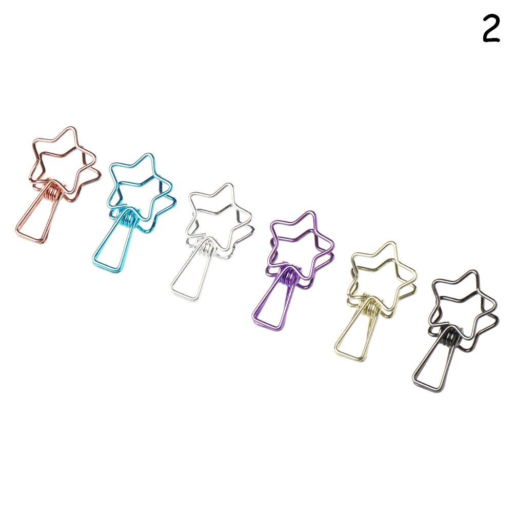 6PCs/Set Hollowed Out Design Metal Binder Clip Long Tail Office Hand Book Folder Paper Organizer Stationery Fish
