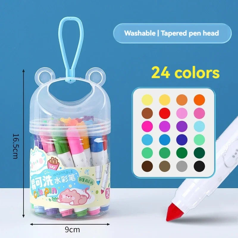 Washable Markers watercolor pen for Kids, 12-24 Colors Washable Markers Set Coloring Marker Bulk for School Classroom Supplies