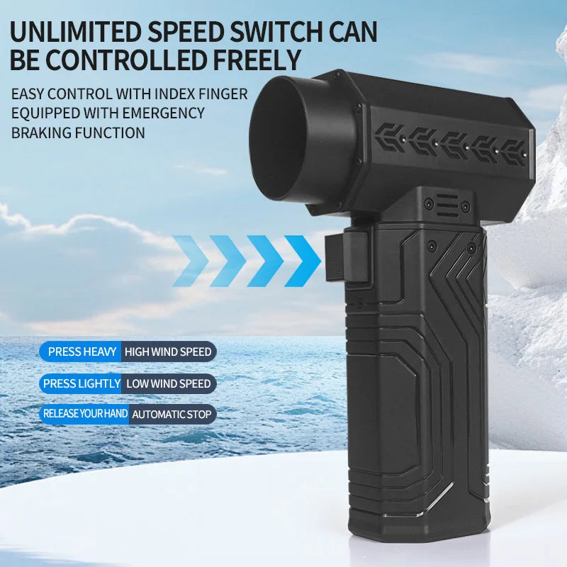 New 900000RPM Powerful Air Blower 10000MAH 600g Thrust 198km/h Wind Brushless Mini Turbo Fan Duster Leaf Removal Dryer Computer