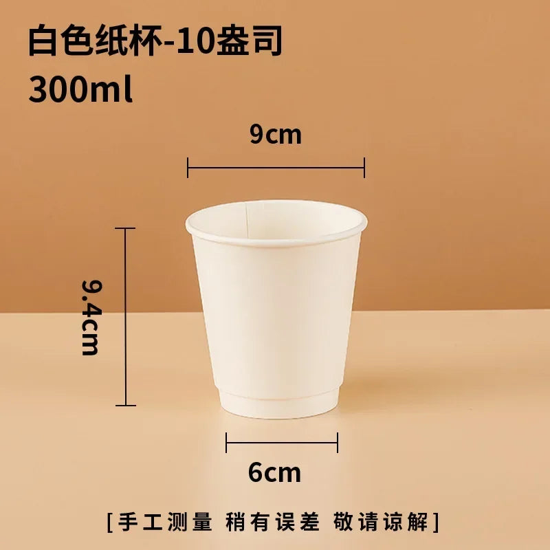 20pcs White Party Disposable Paper Cup Coffee Cup Kitchen Accessories DIY Decoration Children Birthday Wedding Picnic Tableware
