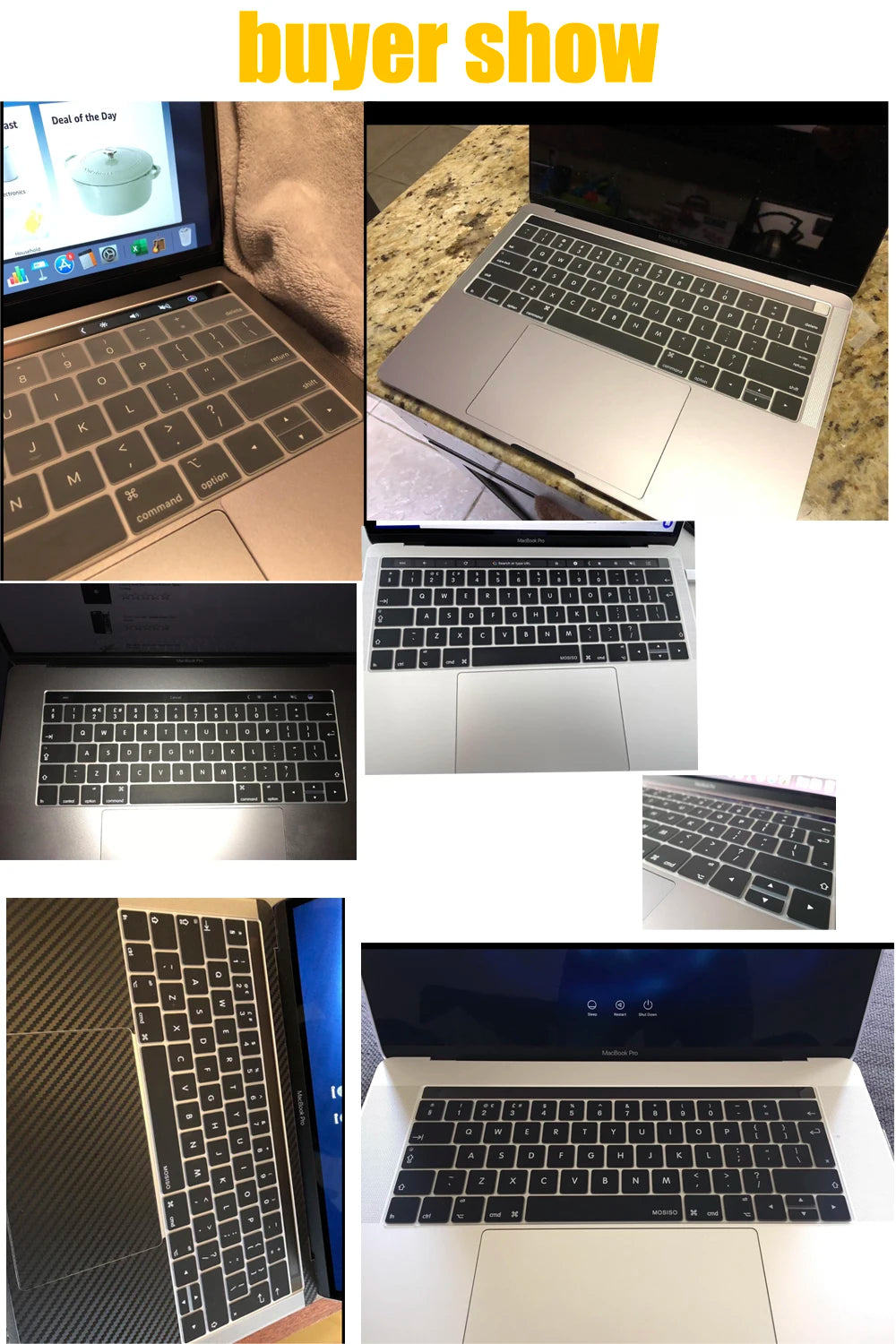 Keyboard Cover Skin for MacBook Pro with Touch Bar 13" and 15" ( Model Number A2159 A1706 A1707 A1989 A1990, 2016-20129 Release)