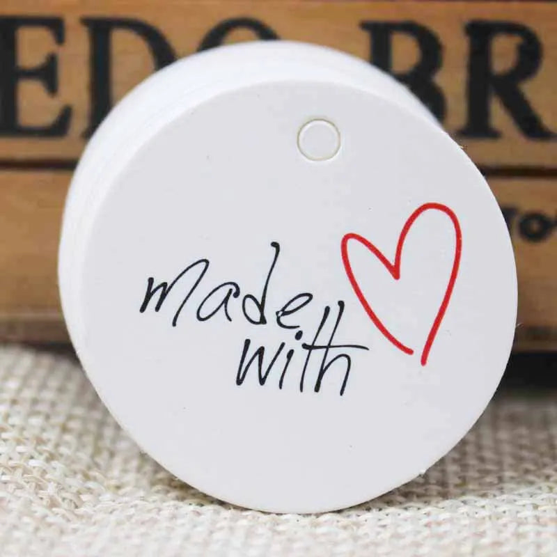 various paper gift hang tag 100pcs per lot thank you kraft gift packing tag handmade with love products price tag