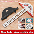 0-180 Degree Angle Gauge Woodworkers Edge Ruler Stainless Steel Protractor Angle Finder Ruler Precision Carpenter Measuring Tool