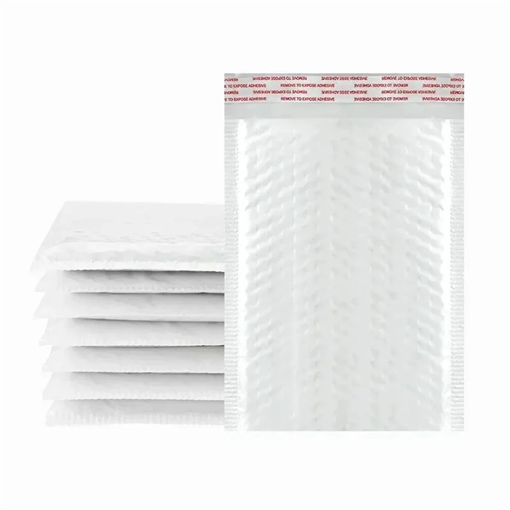 10/50Pcs Bubble Mailers White Poly Bubble Mailer Self Seal Padded Gift Bag Packaging Envelope Bags Book Shipping Package Bag