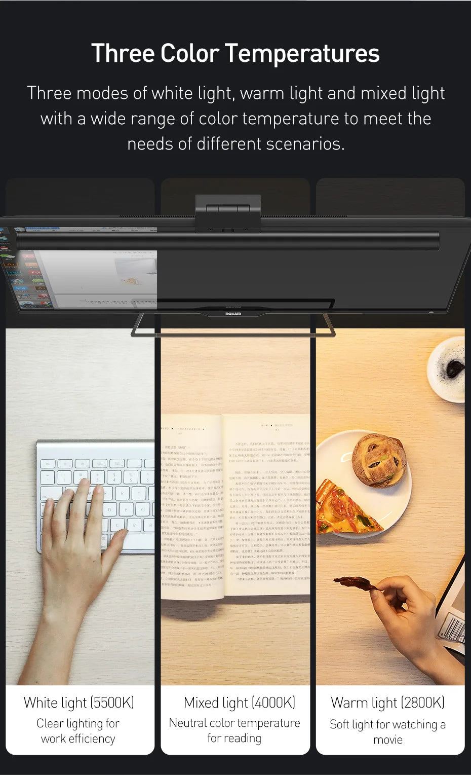 Baseus LED Desk Lamp Screen Light PC Computer Laptop Hanging LED Bar Light Table Lamp LCD Monitor Lamp Study Reading USB Light