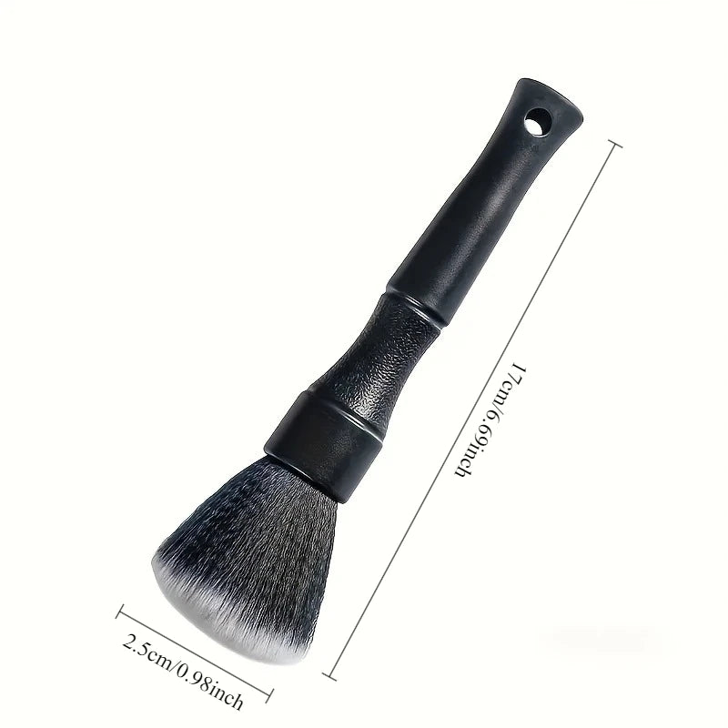 1PC Black Soft Bristled Dust Brush - Suitable for Cleaning Car Interiors, Instrument Panels, and Computer Keyboards