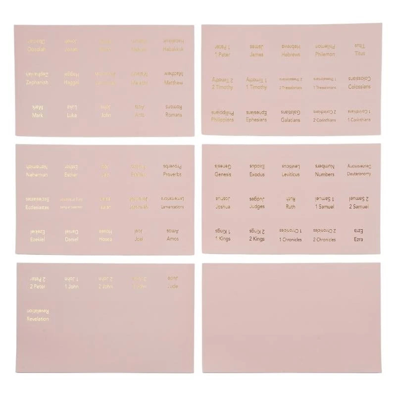 6 Sheets Pink Bible Tabs for Women Men Large Print Stickers Bible Index Tabs Laminated Bible Tabs Easy to Read and Apply