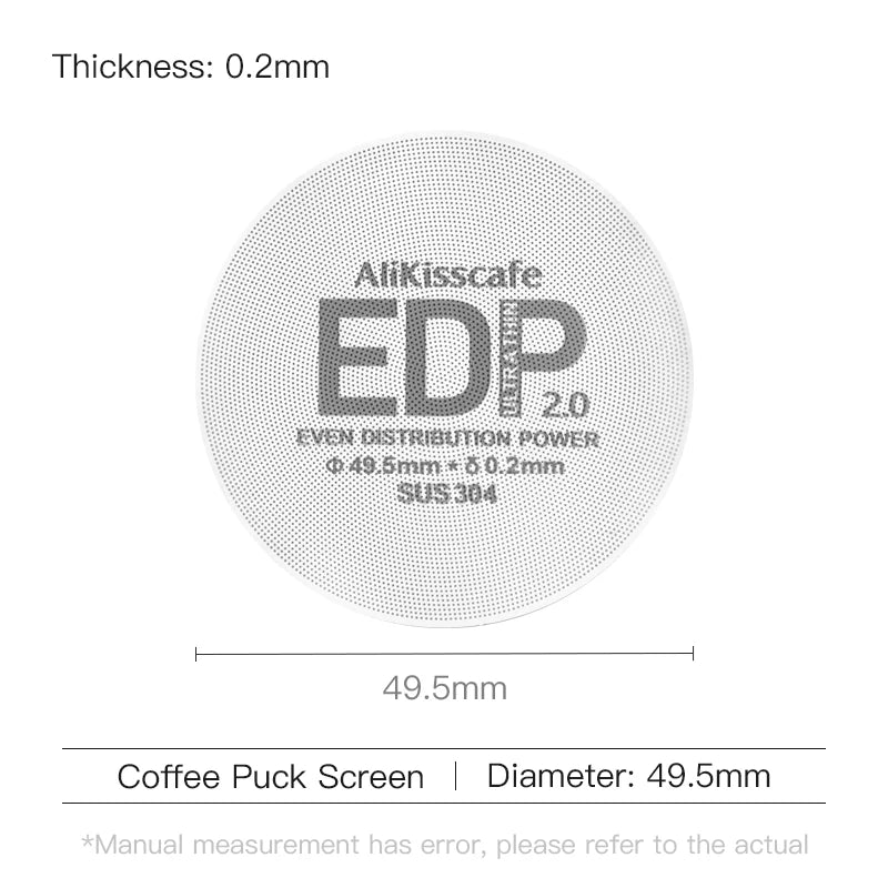 Alikisscafe Espresso Puck Screen 0.2mm Thickness 51mm 53.5mm 58.5mm Reusable Stainless Steel Heat Resistant Mesh Barista Tools