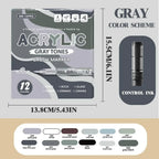 12 Pcs Black and White/Gold and Silver Acrylic Paint Markers Set, Large Ink Capacity, Skin Color Brush Markers Pen Art Supplies
