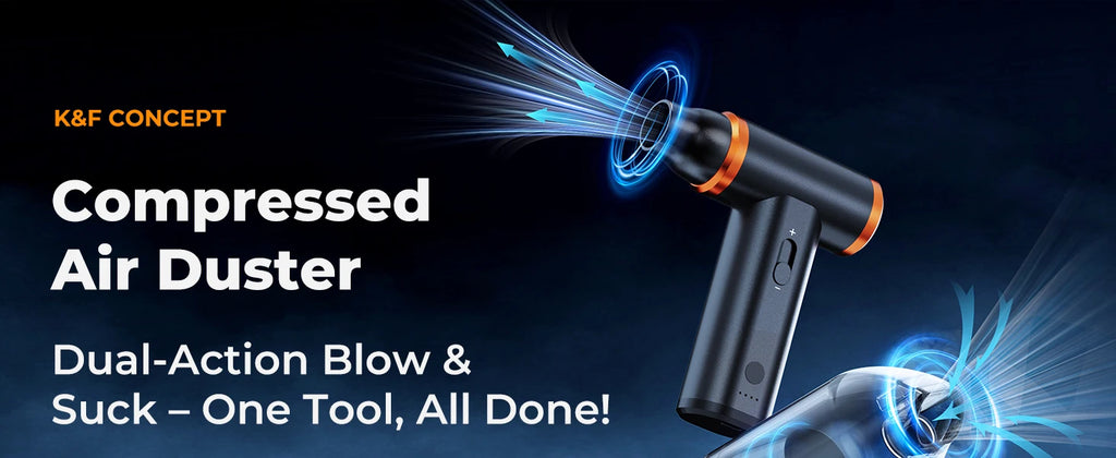 K&F CONCEPT Vacuum Magnetic Electric Air Duster Compressed 2-in-1 Air Blower&Suction for Computer,Laptop Keyboard,Camera Clean