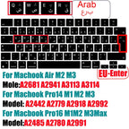 Keyboard Cover for 2022-2024 M4 M3/M2/M1Chip Pro 14"/16" A3401/A2992/A2779/A2991/A3403 MacBook Air 15.3"/13.6" A3113/A3114/A2941