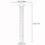 2PCS Transparent T-Square Ruler 30cm, Plastic Drawing T-Ruler for Students, Engineering Drafting Tool Set