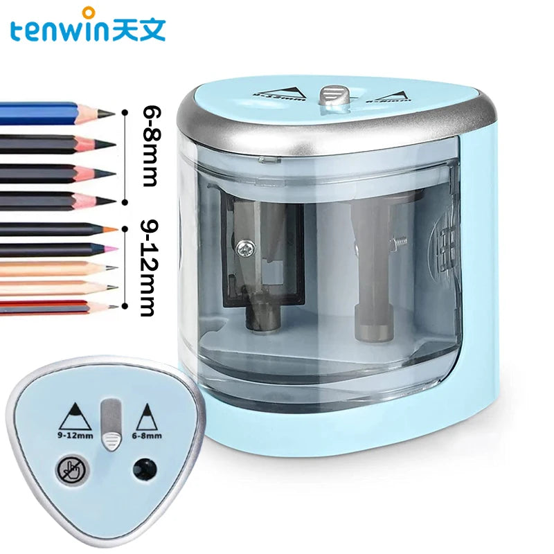 New Two-hole Electric Automatic Pencil Sharpener Switch Pencil Sharpener Home Office School Supplies Stationery Art