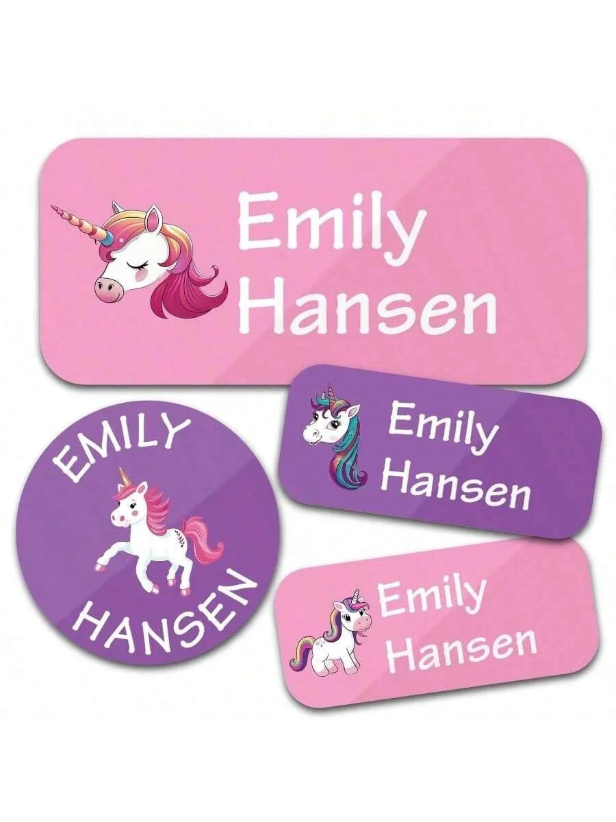Custom Name Stickers 130 Pieces - Waterproof Personalized Adhesive Labels for Clothing