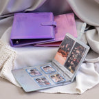 PLRBOK A5 Widened 3-ring D-shaped Magnetic Buckle Laser Mirror Binder Photo Album Card PhotoCard Collection Book Ring Notebook