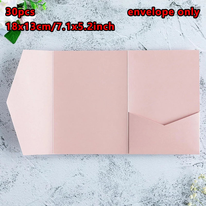 30pcs 18x13cm Green Envelopes for Wedding Invitation Small Business High-grade 250g Paper Stationery Supplies Storage Bag