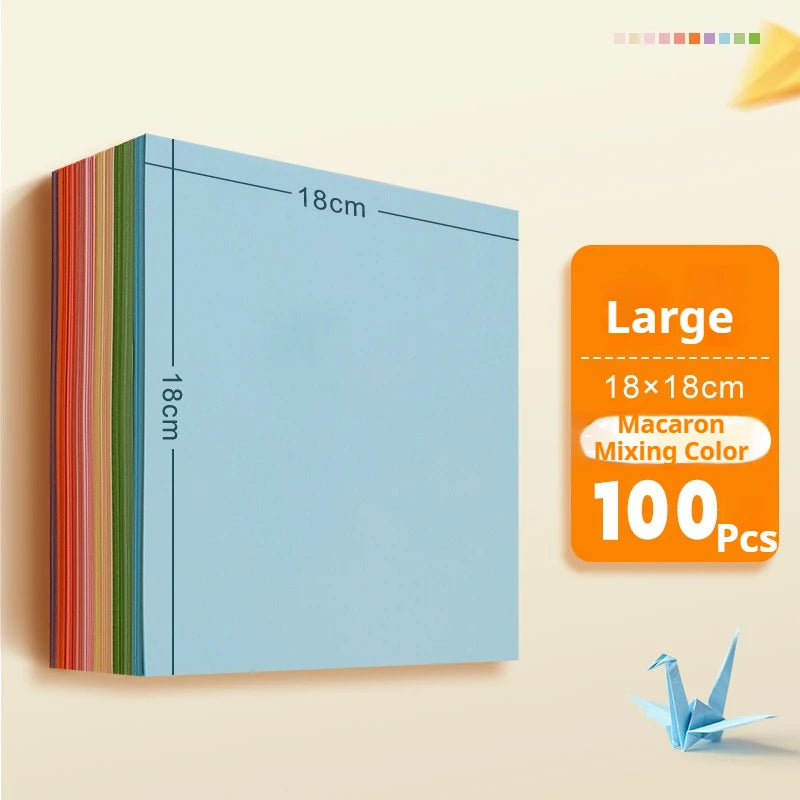 100/200/300pcs Square Origami Paper Double Sides Solid Color Folding Paper Multicolor Kids Handmade DIY Scrapbooking Craft Decor