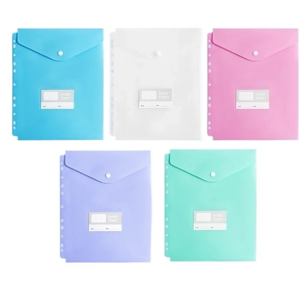 New PP A4 File Folder 3 Hole Dustproof Binder Folders Large Capacity Waterproof Loose-leaf Folder School Supplies