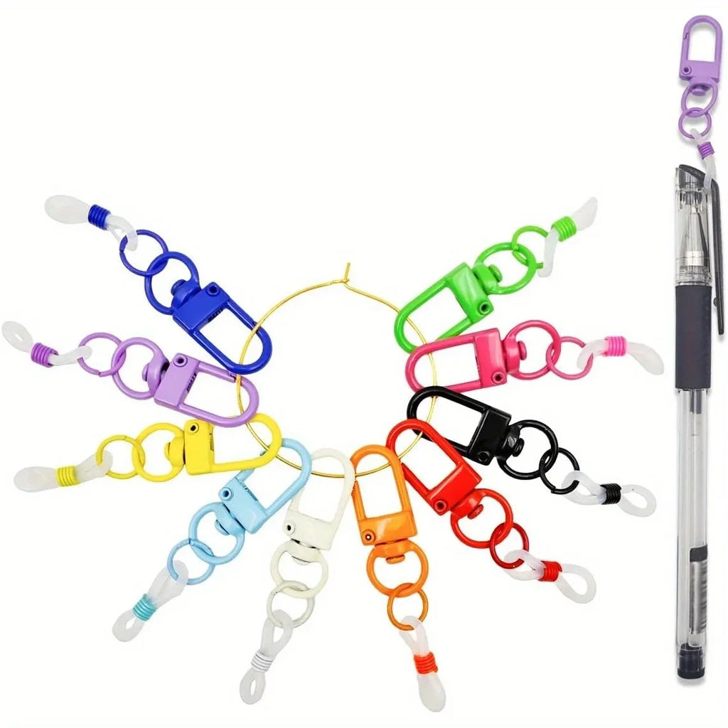 10/20 Pcs Silicone Pen Clip with Lobster Clasp Pen Holder Badge Reel Clips Badge Pen Holder Accessories(Pen not Included)