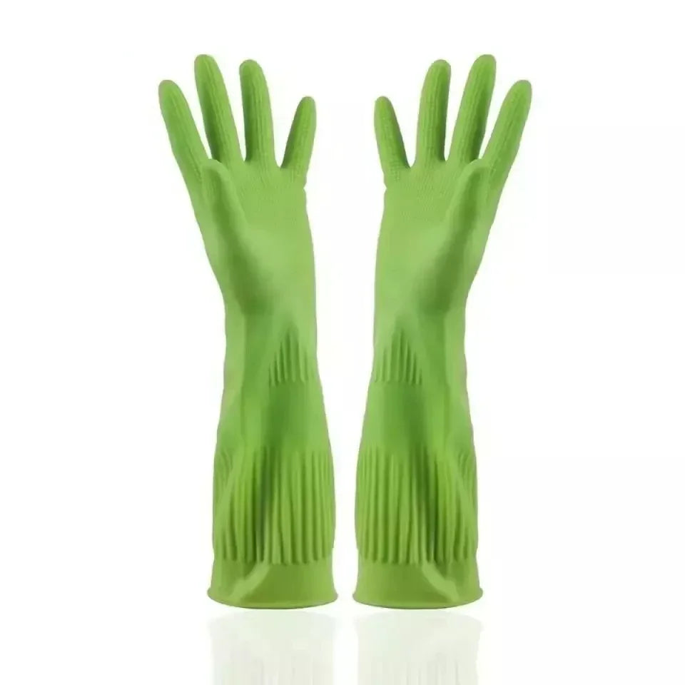 New Kitchen Cleaning Latex Dish Washing Gloves Rubber Thickened and Lengthened Household Laundry Gloves