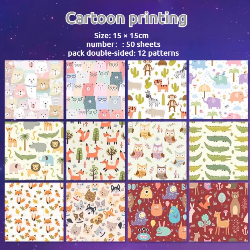 50pcs Creative Square Star Sky Constellations Origami Paper Kid DIY Handmade Double-sided Coloring Fold Craft Paper Art Gift