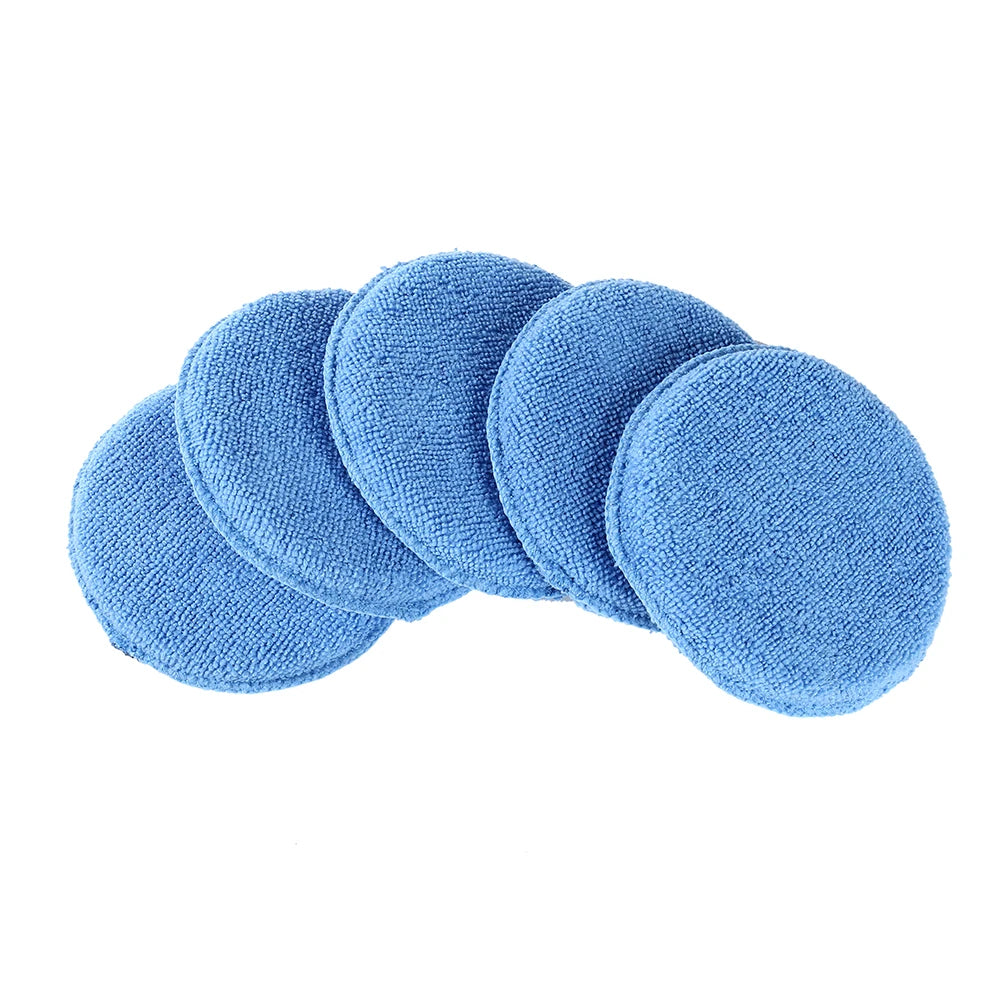 Car Detailing Applicator Pads Car Care Waxing Polish Sponges Soft Microfiber Round Pocket Foam Sponges Car Cleaning Tools 5"