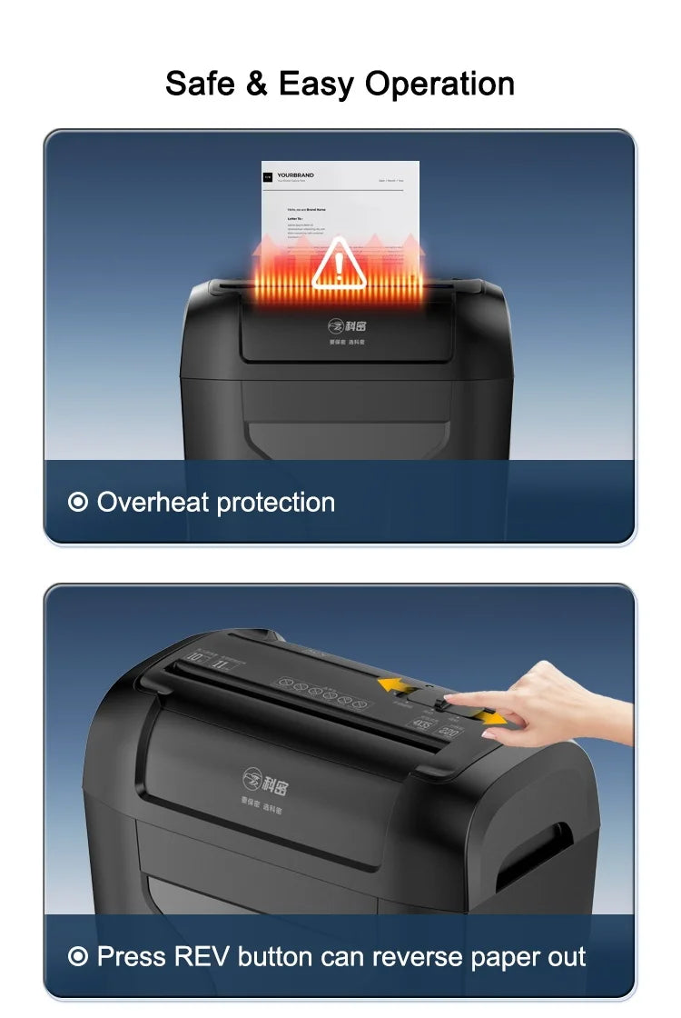 Desktop P4 10 Sheets Paper Shredder Household Small Office Automatic Cross Cut CD Paper Shredding Machine