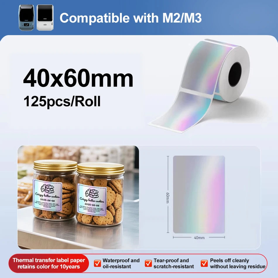 300dpi Niimbot M2 Portable Thermal Transfer Label Printer Multi-function Sticker Label Maker Machine for Clothes Tag Power Cable