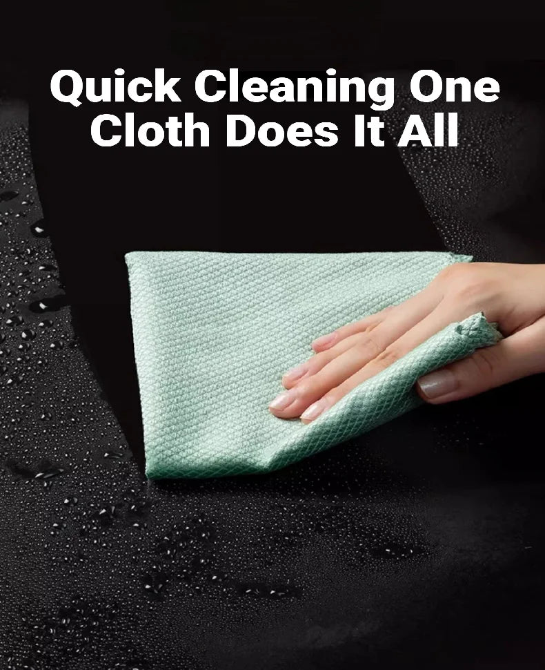 Fish Scale Microfiber Cleaning Cloth Lint Free No Trace Reusable Polishing Rag For Window Car Kitchen Mirror Glass