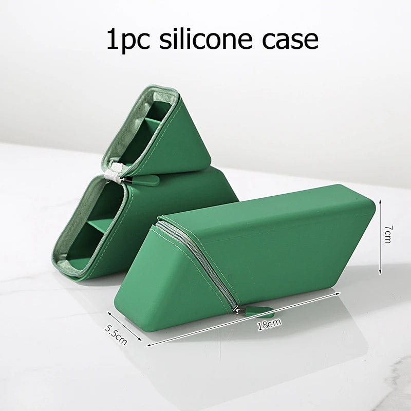 Silicone Pencil Case Foldable Large Capacity Pencil Case Expandable Vertical Versatile Stationery Office Organizer Pencil Case