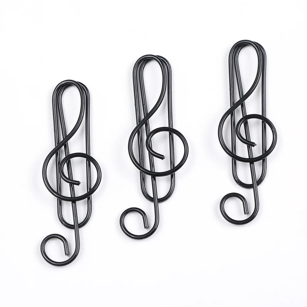 Metal Creative Music Note Shaped Creative File Clamp Paper Clips Bookmark Holder Paper Decorative Clip for Office School Home