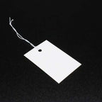 200pcs Hanging Ornaments Card With Elastic Rope Tag White Cardboard Blank Price Label 3cm X 4cm