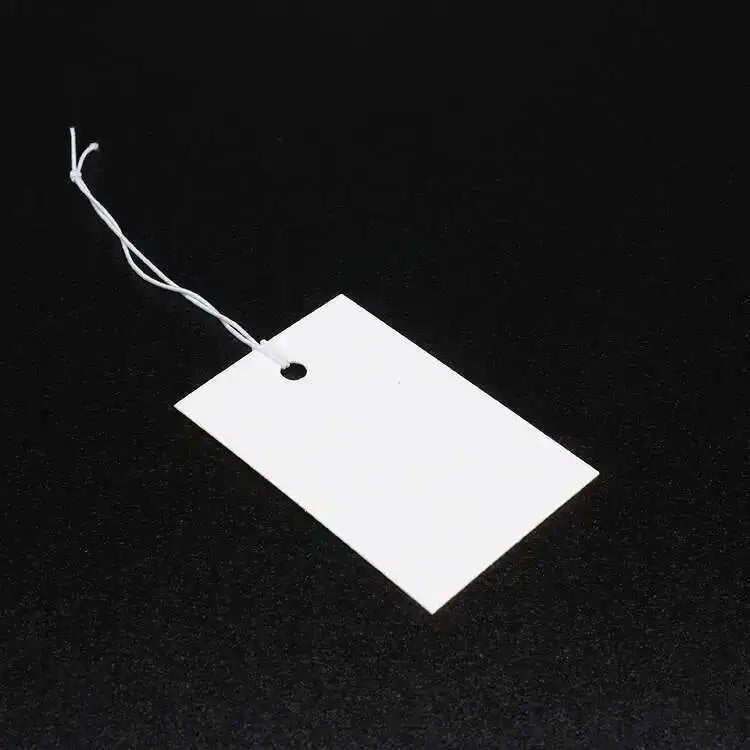 200pcs Hanging Ornaments Card With Elastic Rope Tag White Cardboard Blank Price Label 3cm X 4cm