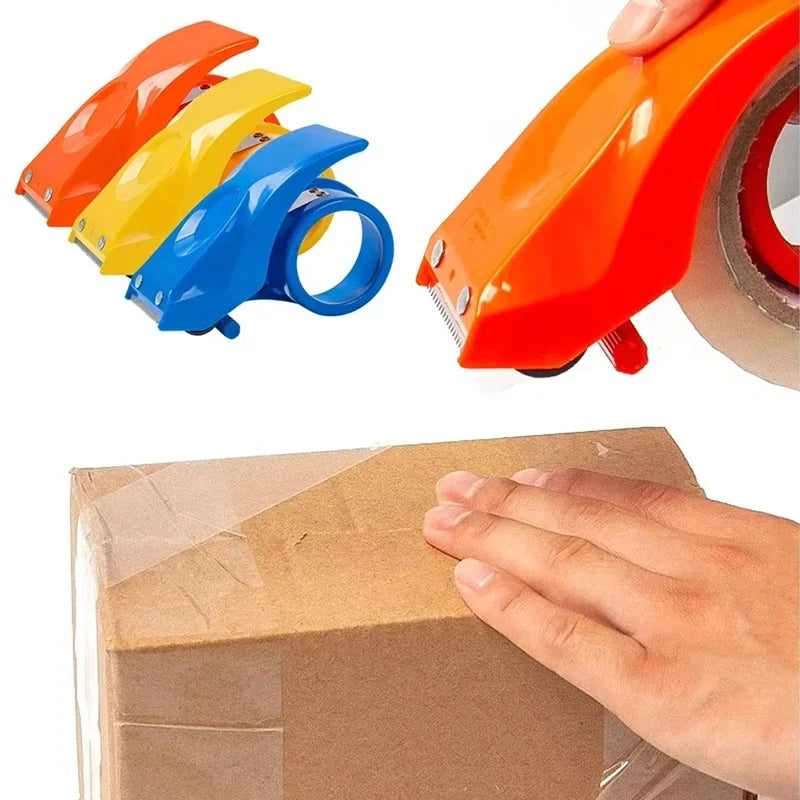 Handheld Metal Packing Tape Dispenser 6cm Wide Heavy Duty Shipping Tape Packaging Sealing Cutter For Warehouse Office Supplies