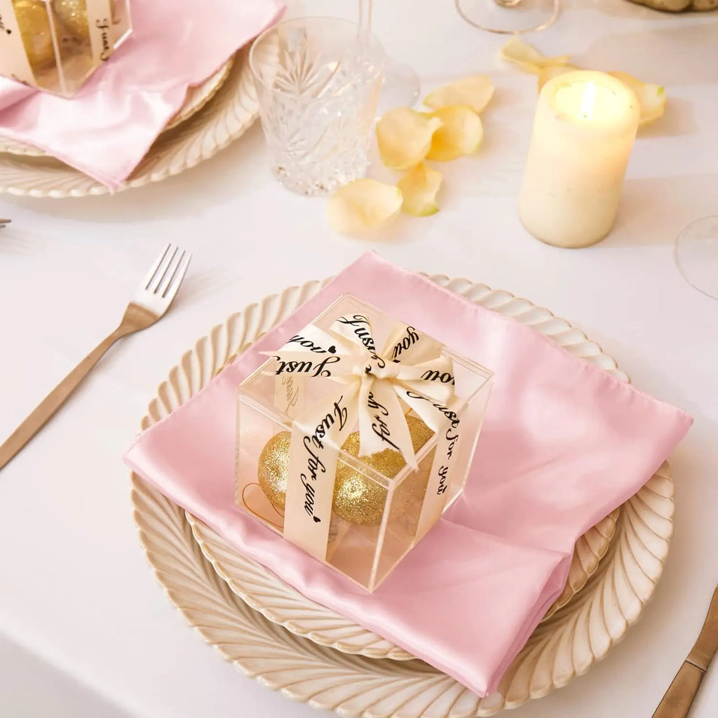 12 Pack Satin Cloth Napkins, 30x30cm Silky Wedding Napkins Cloth, Luxury Dining Table Cloth Napkins for Birthday Holiday Party