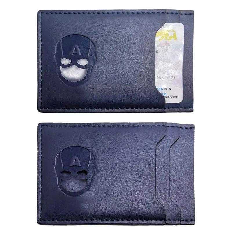 Leather Bat Wallet Personalized Superhero Mask Card Holder Bat ID Heroic Wallet Gift