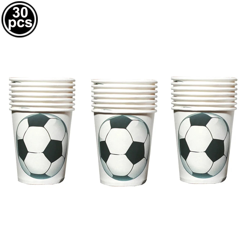 Soccer Party Disposable Tableware Paper Plates Cups Napkins Tablecloth Soccer Birthday Party Decoration
