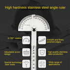 High Precision Stainless Steel Protractor Angle Gauge 180 Degrees 0-10CM Adjustable Semicircle Protractor Angle Measuring Tool