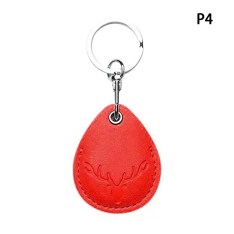 Access Card Case Leather Card Holder Keychain Key Ring Door Lock Access Tags ID Card Case Keychain Access Card Bag