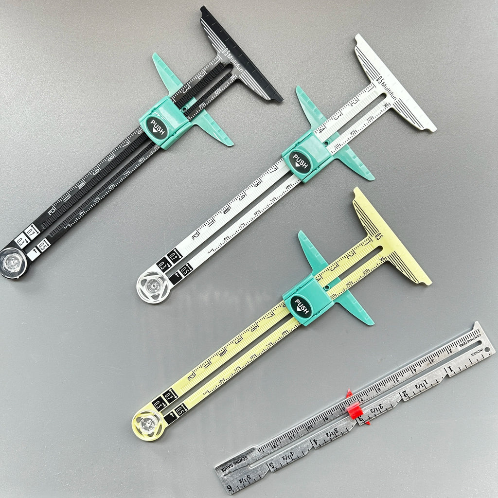 5-in-1 Exclusive Edition Sewing Ruler with Centimeter Scale And Slide Rule Heavy-Duty Plastic Structure for Cutting Embroidery A
