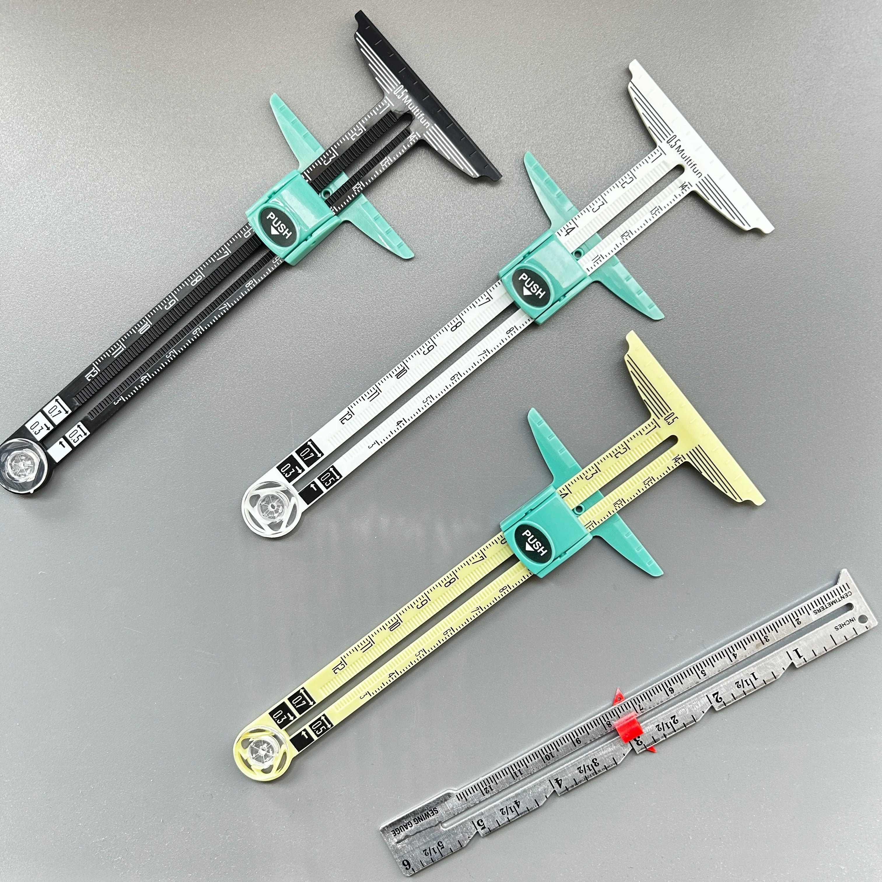5-in-1 Exclusive Edition Sewing Ruler with Centimeter Scale And Slide Rule Heavy-Duty Plastic Structure for Cutting Embroidery A