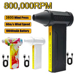 800,000RPM Air Blower Electric Turbo Fan Brushless Motor High-Speed Turbo Violent Fan USB Rechargeable Powerful Dust Blower