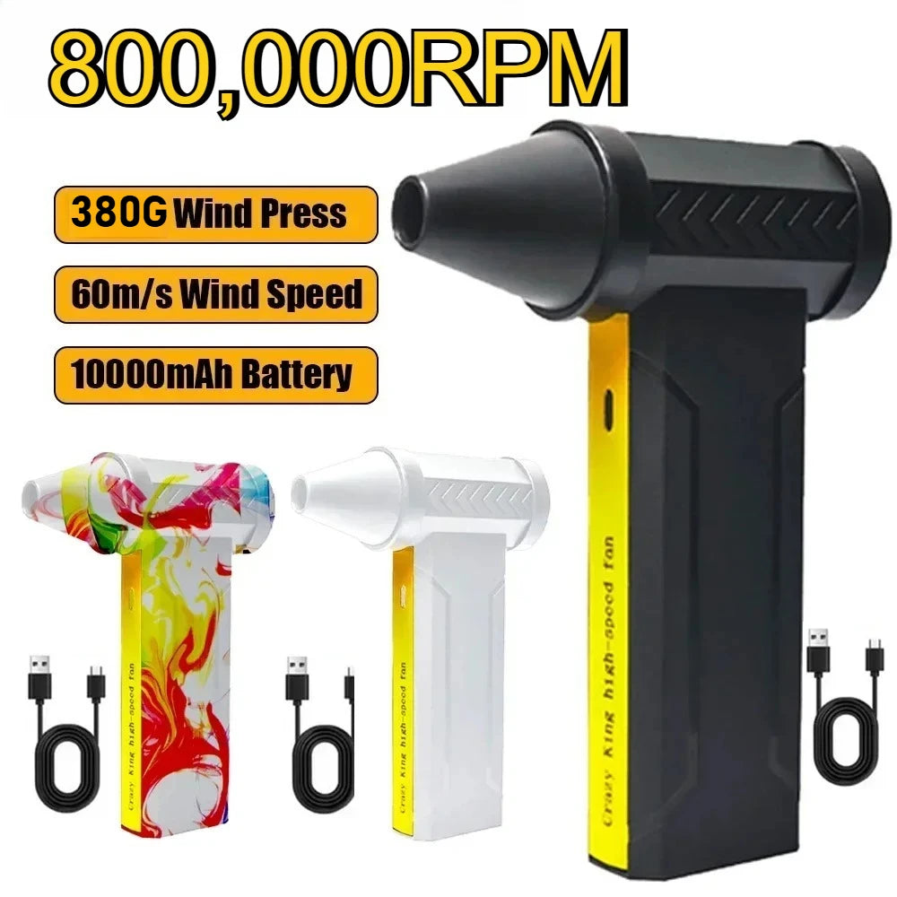 800,000RPM Air Blower Electric Turbo Fan Brushless Motor High-Speed Turbo Violent Fan USB Rechargeable Powerful Dust Blower