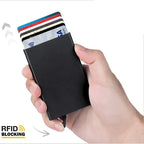 Rfid Metal Credit Card Holder Luxury Men Minimalist Wallet Cardholder Case Bag Business Supplies Card Storage Box Organizer Mini