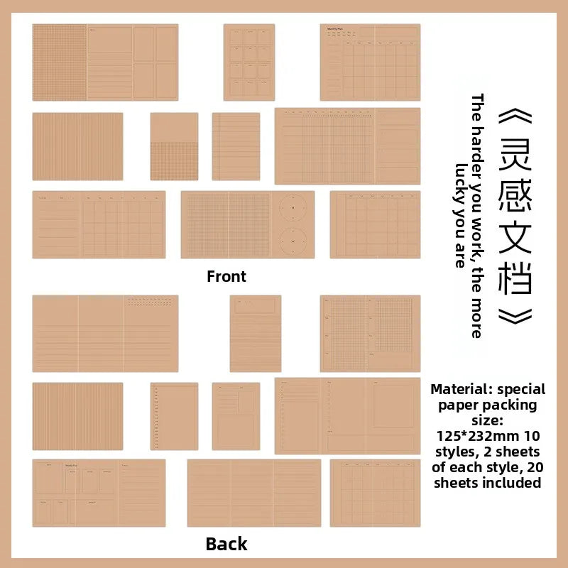 A7M5 Two Size 20Sheets Loose Leaf Inner Page Notebook Refill Spiral Weekly Monthly To Do Inside Paper Stationery
