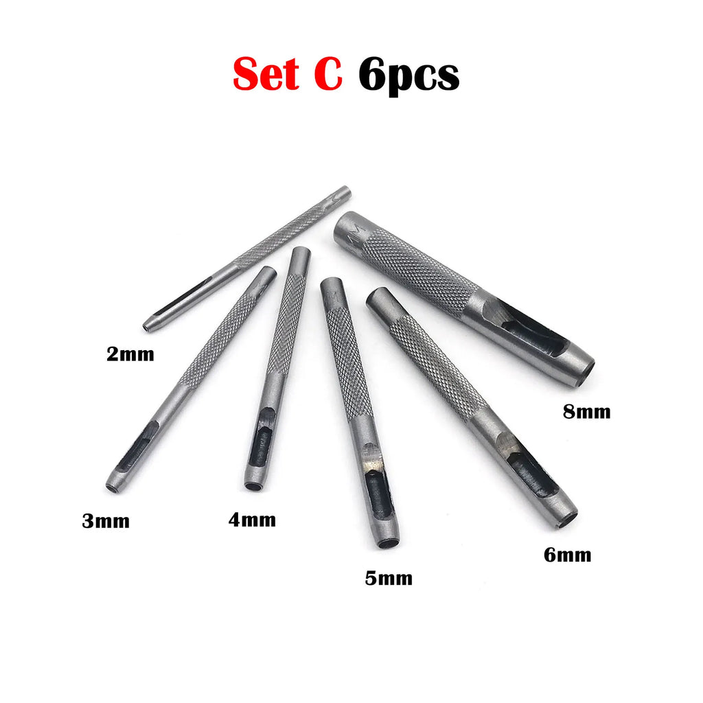 High Quality Steel 1mm 2mm 3mm 4mm 5mm 6mm 8mm to 20mm Round Hole Punch Tool Hollow Cutter for Leather Craft Belt Bag Clothing
