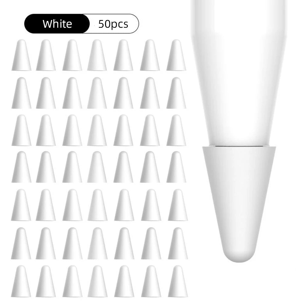 50Pcs/set Tip Cover for Apple Pencil 2nd 1st Generation Nib Case Candy Color Stylus Pen Point Sleeve Silicone Protective Cover