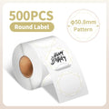 Thermal Label Paper round Sticker White Pure Color Shipping Label Waterproof for Phomemo PM241/PM246S/D520 Label Printer