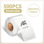 Thermal Label Paper round Sticker White Pure Color Shipping Label Waterproof for Phomemo PM241/PM246S/D520 Label Printer